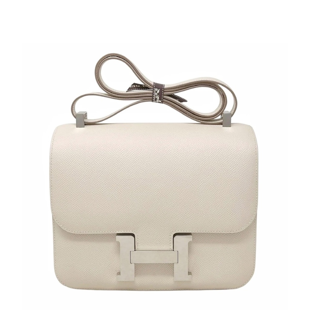 NIB 2026 Hermès Constance 24 Craie Epsom With Silver Hardware and Mirror